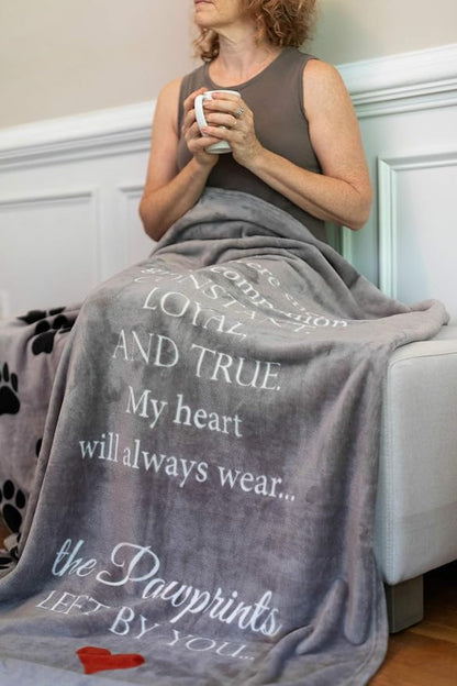 Pawprints Left by You Pet Memorial Blanket - Image 2
