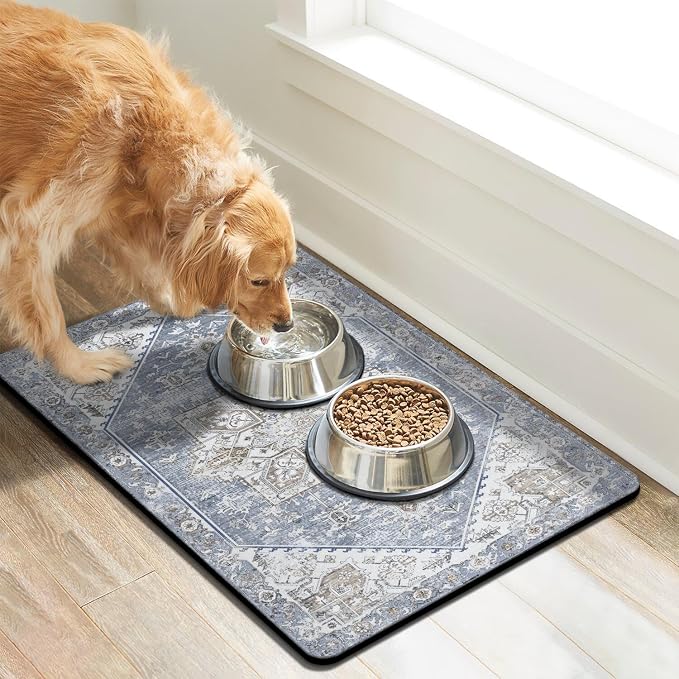 Dog Food Mats for Floors Absorbent, Pet Cat Food Mat - Image 2