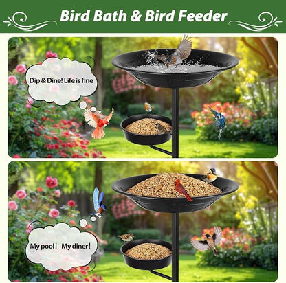 BOLITE Bird Bath for Outside, Metal Freestanding Birdbaths - Image 3