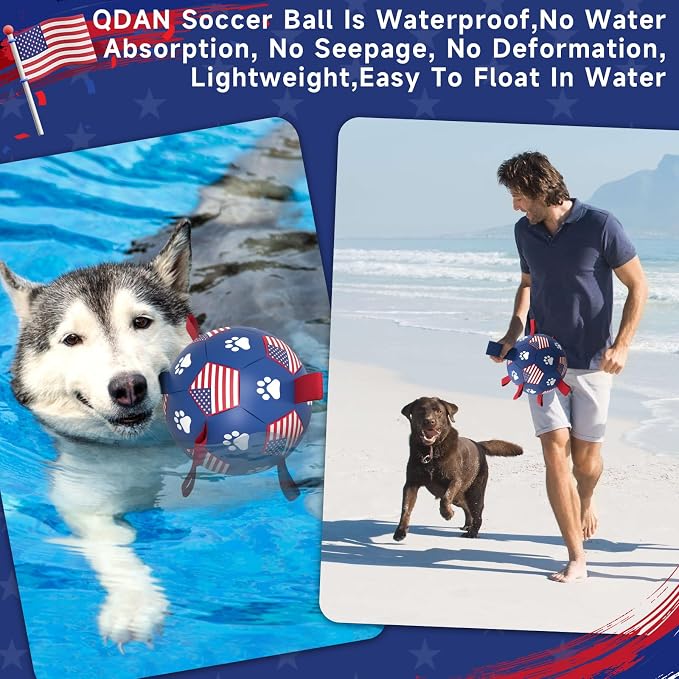 QDAN Dog Toys, Soccer Ball - Image 3