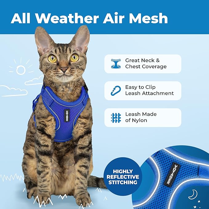 Voyager Escape-Proof Step-in Lock Cat Harness & 5ft Neoprene-Handle Leash Set - Image 3