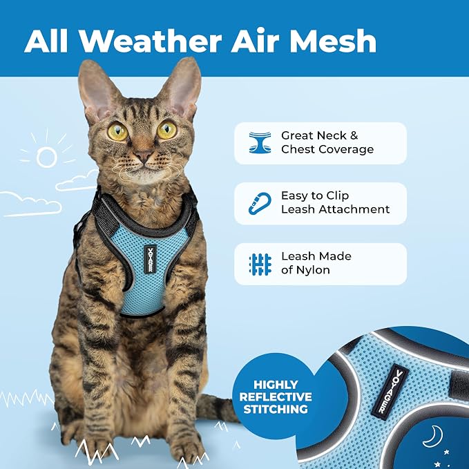 Voyager Escape-Proof Step-in Lock Cat Harness & 5ft Neoprene-Handle Leash Set - Image 3