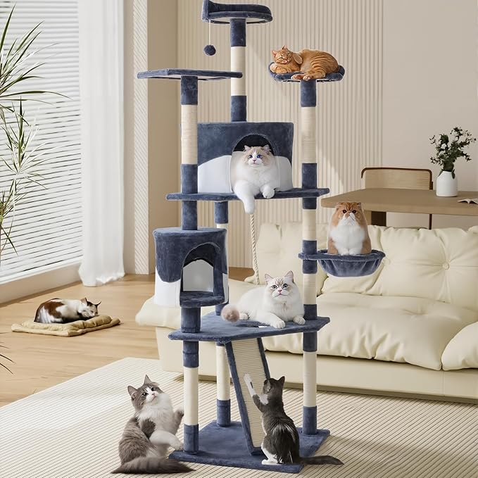 DUMOS Tall 79in Cat Tree Tower, Large Multi Level Cats Climbing Tower - Image 7