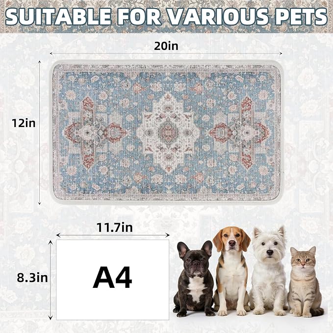 PUPTECK Dog Food Mat, Absorbent Pet Feeding Bowl Mat, Non-Slip Dog Mat - Image 2