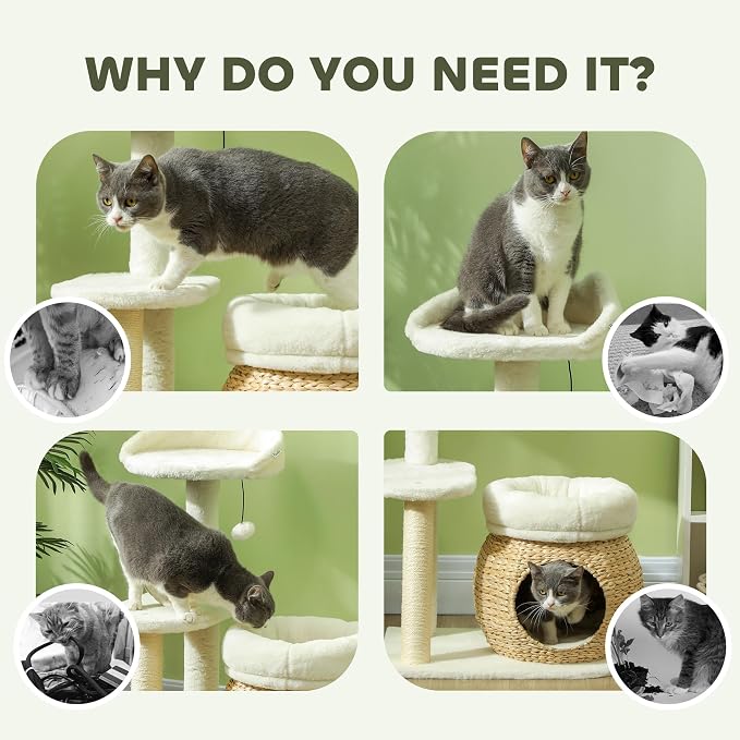PawHut 31" Cat Tree, Cat Tower for Indoor Cats - Image 5