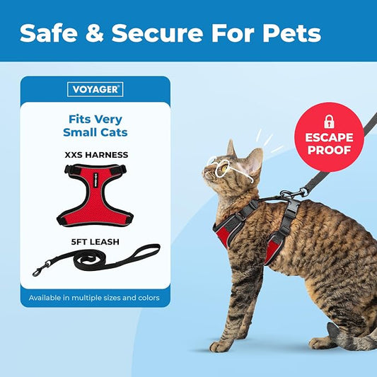 Voyager Escape-Proof Step-in Lock Cat Harness & 5ft Neoprene-Handle Leash Set - Image 2