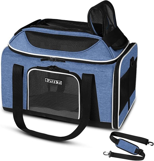 Petskd Top-Expandable Pet Carrier 17x11x9.5 Inches Alaska Airline Approved by Petskd