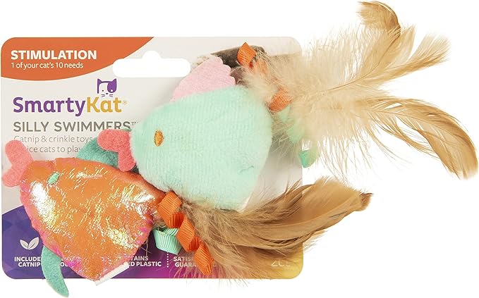 SmartyKat Silly Swimmers Crinkle Plush Catnip Cat Toys - Image 6