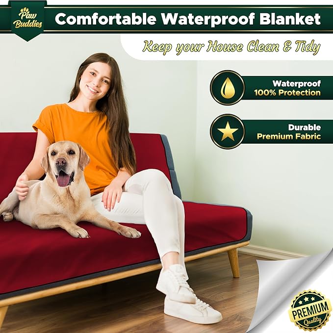 Paw Buddies Waterproof Blanket 80"x90" – Reversible Microfleece Throw - Image 4