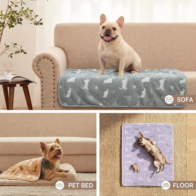 Luciphia 1 Pack 3 Cat Printed Fleece Pet Blankets Washable，Soft Warm Throw - Image 6