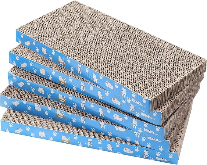 5 Packs in 1 Cat Scratch Pad, Cat Scratcher Cardboard, Reversible, Durable by Mankaide