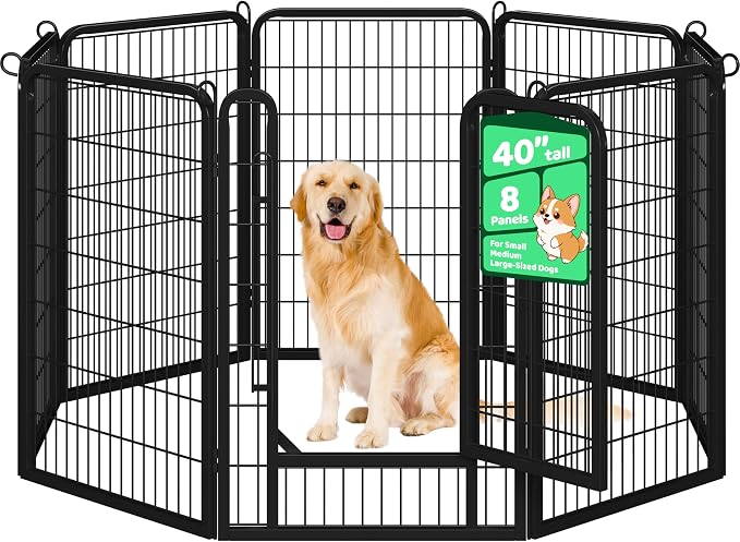 Yaheetech Dog Playpen, 40 inch 8 Panels Dog Pen by Yaheetech