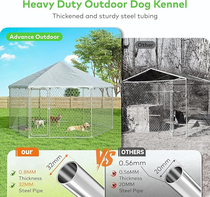 9.1x9.1 FT Outdoor Dog Kennel Heavy Duty Dog Enclosure - Image 3