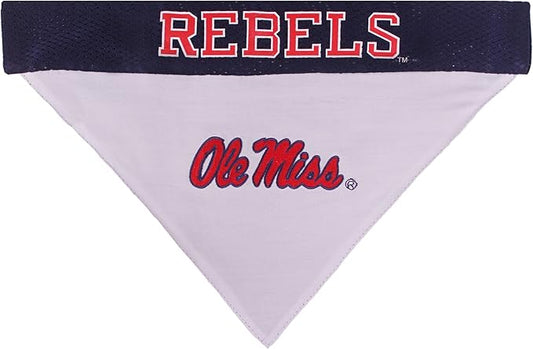 Pets First Collegiate Pet Accessories, Reversible Bandana, Mississippi Ole Miss - Image 2