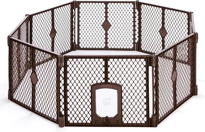 MyPet 8-Panel Petyard Passage: 6.5 ft. Wide 26 in. Tall Brown Freestanding by MyPet
