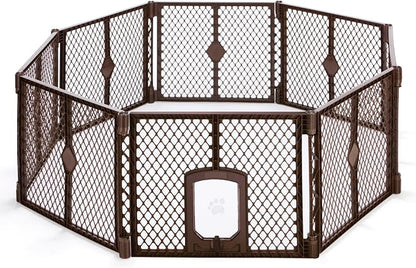 MyPet 8-Panel Petyard Passage: 6.5 ft. Wide 26 in. Tall Brown Freestanding by MyPet