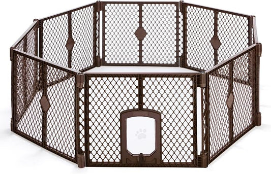 MyPet 8-Panel Petyard Passage: 6.5 ft. Wide 26 in. Tall Brown Freestanding by MyPet