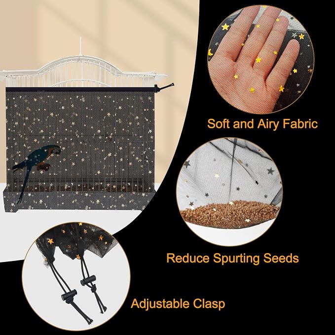 Bird Cage Seed Catcher, 60-118'' Large Bird Cages Cover, 31.5'' H Adjustable - Image 3