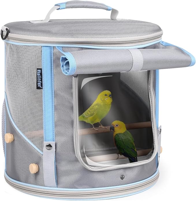 Bird Travel Carrier Cage for Small to Medium Size, Portable Parrot Parakeet by halinfer