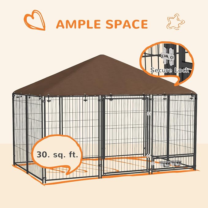 PawHut Outside Dog Kennel, 6.9' x 4.6' x 5' Puppy Play Pen - Image 8