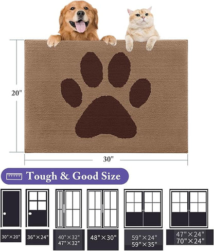 Buganda Dog Door Mat for Muddy Paws, Absorbent Dirt Trapper Non Slip Indoor - Image 2