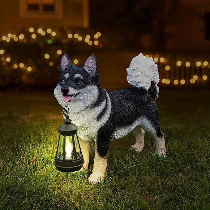 Akita Statue Outdoor Decorations – Outdoor Dog Statue Standing Black Akita - Image 6