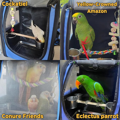 Birds Day Bird Carrier Backpack-Parrot Travel Cage - Image 7