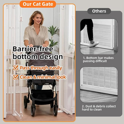 74.80-98.43'' Extra Tall Cat Gate, Adjustable 33.86 and 41.7" Wide, Transparent - Image 4