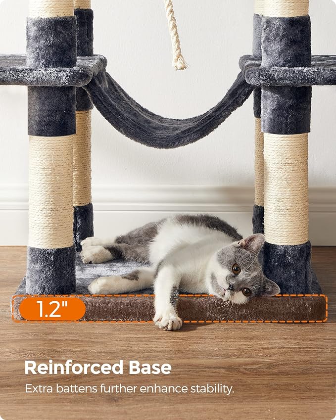 FEANDREA Cat Tree, Large Cat Tower, 64.6 Inches, Cat Activity Center - Image 8