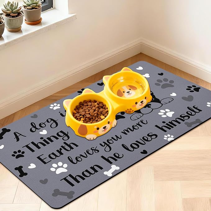 Pet Feeding Mat for Floors Waterproof Dog Mat for Food and Water Absorbent by Unknown