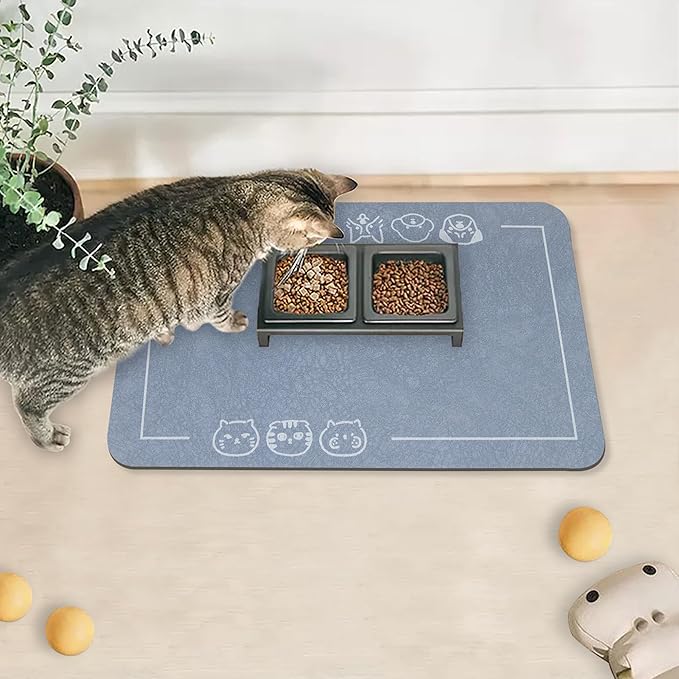 YCT Cat Pet Food Mat, Cat Feeding Mat, Non-Slip Bottom Absorbent Pet Mat by YCT