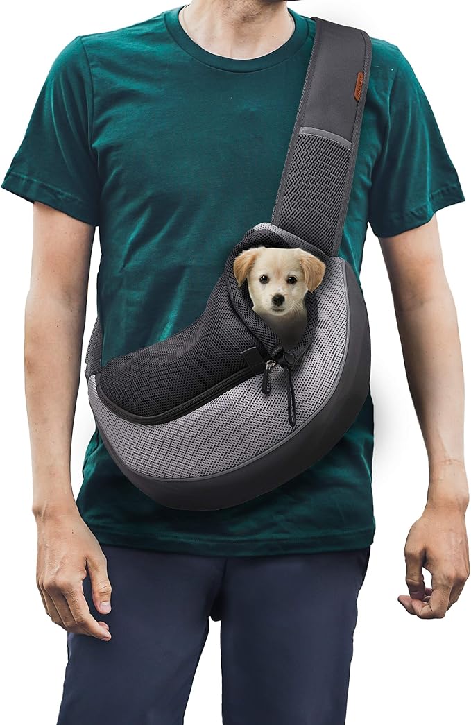 FDJASGY Pet Sling Carrier for Small Dogs Cats, Breathable Mesh Travelling Hand by FDJASGY
