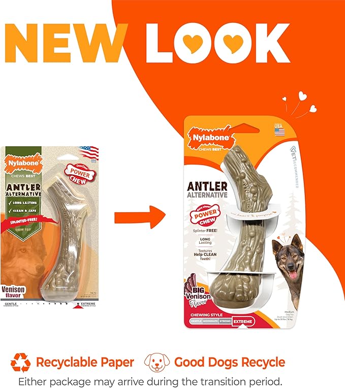 Nylabone Power Chew Antler Alternative Nylon Chew Toy - Image 2