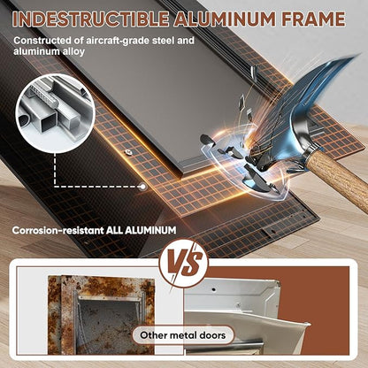3-Flap Dog Door, All Aluminum Alloy Large Doggy Door Doggie door - Image 3