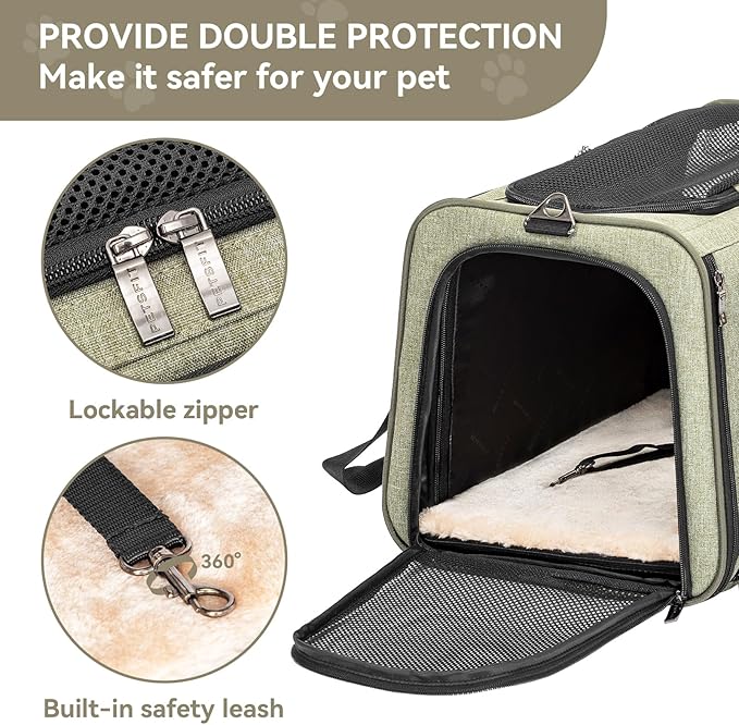 Petsfit 19"X12" X12" Expandable Pet Carrier, Square Expansion Reduces Pet - Image 4