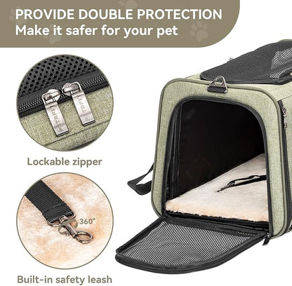 Petsfit 19"X12" X12" Expandable Pet Carrier, Square Expansion Reduces Pet - Image 4