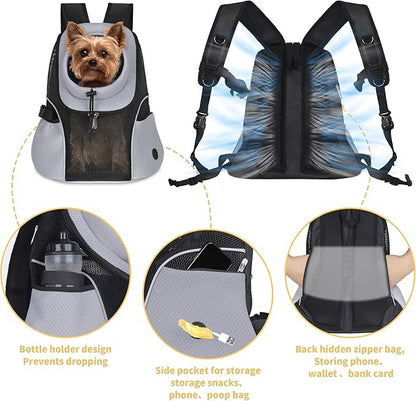WOYYHO Pet Dog Carrier Backpack Small Dog Front Backpack Ventilated Mesh Dog - Image 3