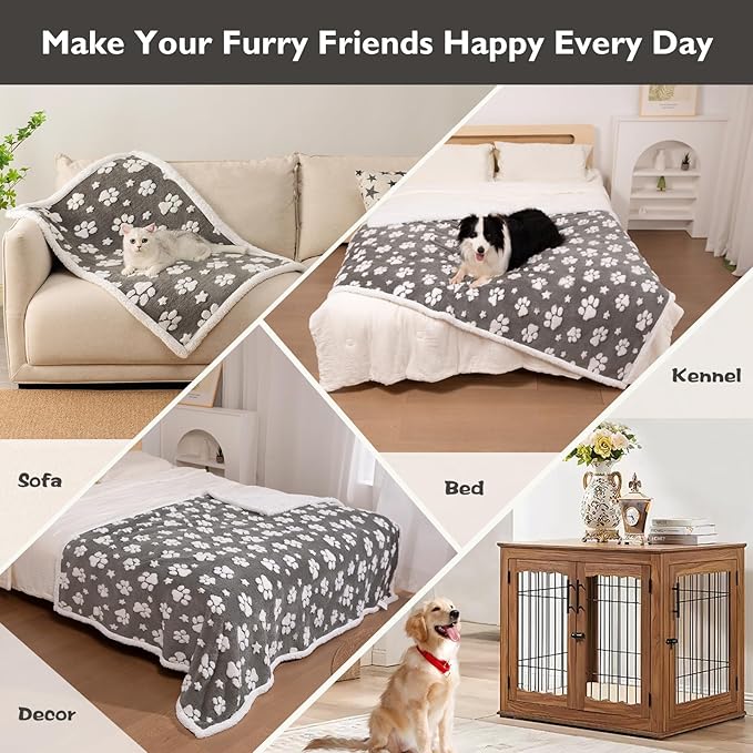Waterproof Blanket for Dog Puppy Cat, Cute 3D Textured Paw Dog Blanket for Bed - Image 4