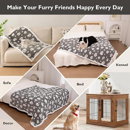Waterproof Blanket for Dog Cat or Adult, Cute 3D Textured Paw Dog Blanket for - Image 4
