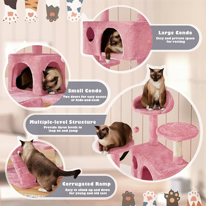Yaheetech 54in Cat Tree Tower, Dangling Balls Cat Play House - Image 8