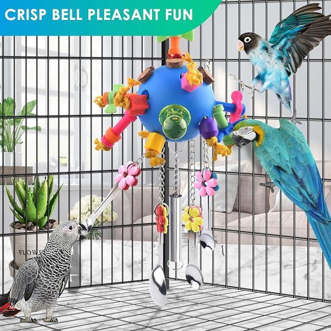 KATUMO Bird Toys, Parrot Pull Spoons Colorful Acrylic Stick Toys Bird Chew Toys - Image 3