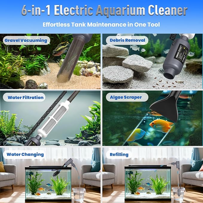 Electric Aquarium Vacuum Gravel Cleaner: Rechargeable Fish Tank Cleaner - Image 2