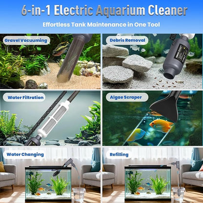 Electric Aquarium Vacuum Gravel Cleaner: Rechargeable Fish Tank Cleaner - Image 2