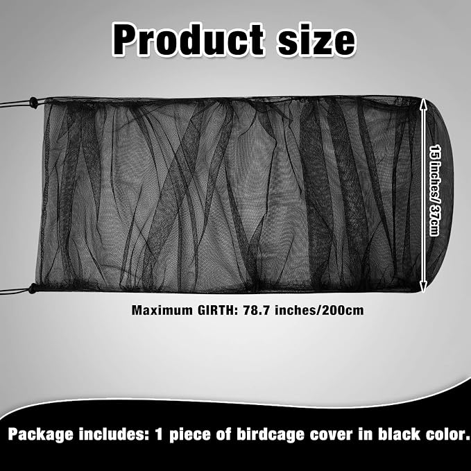 Shappy Large Bird Cage Seed Catcher, Bird Cage Cover Net Skirt Guard, - Image 2
