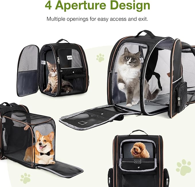Lekebobor Large Cat Backpack Carrier Expandable Pet Carrier Backpack - Image 5
