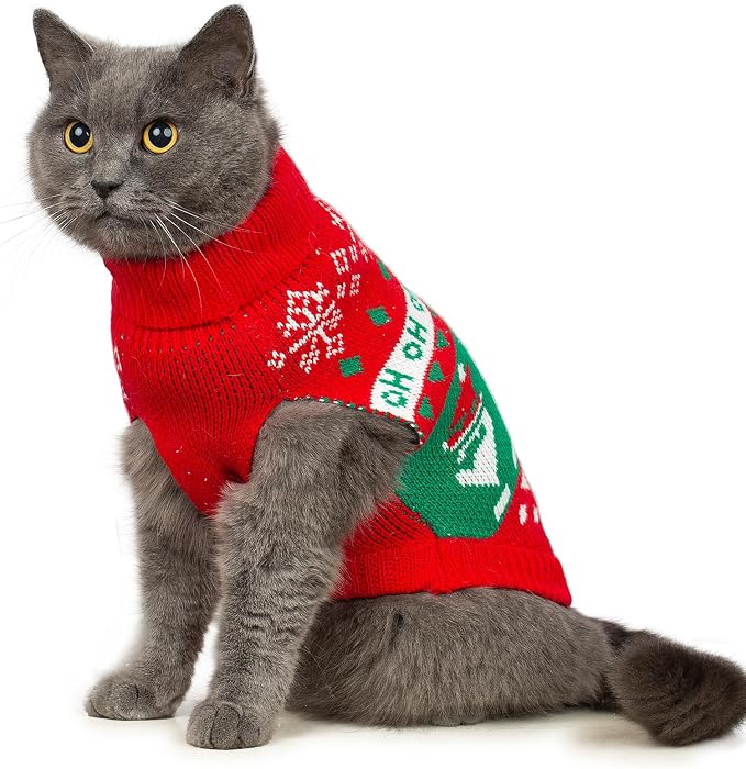Stretchy Cat Christmas Sweater - Image 8