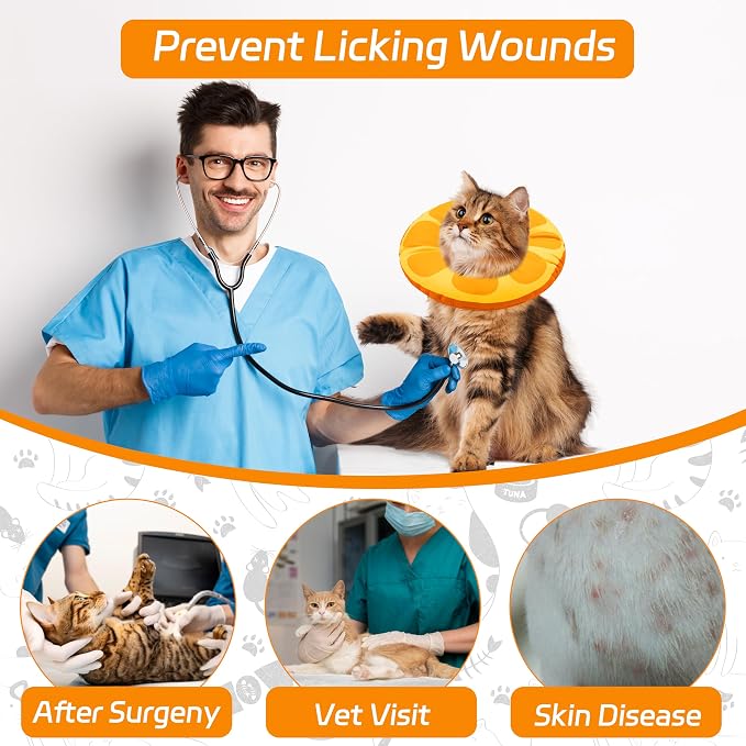 Cat Cone Collar Soft, Adjustable Cat Recovery Collars - Image 6