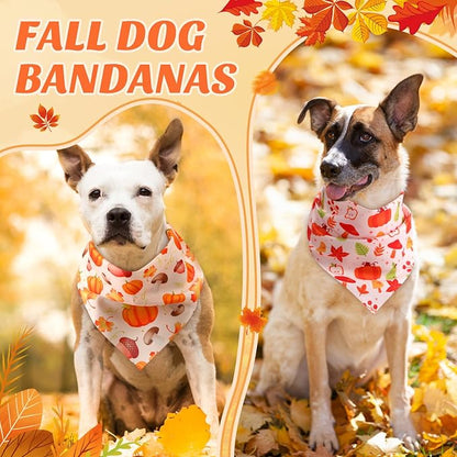 Abbylike 50 Pcs Fall Thanksgiving Dog Bandanas Bulk Pumpkin Bandanas - Image 4