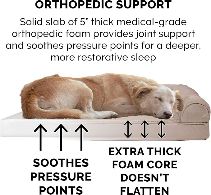 Furhaven Orthopedic Dog Bed for Large Dogs w/ Removable Bolsters & Washable - Image 5