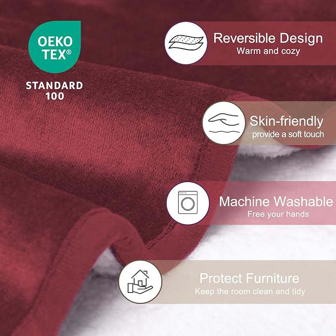 gogobunny Waterproof Bed Blanket, Reversible Sherpa Fleece Throw Blanket - Image 3